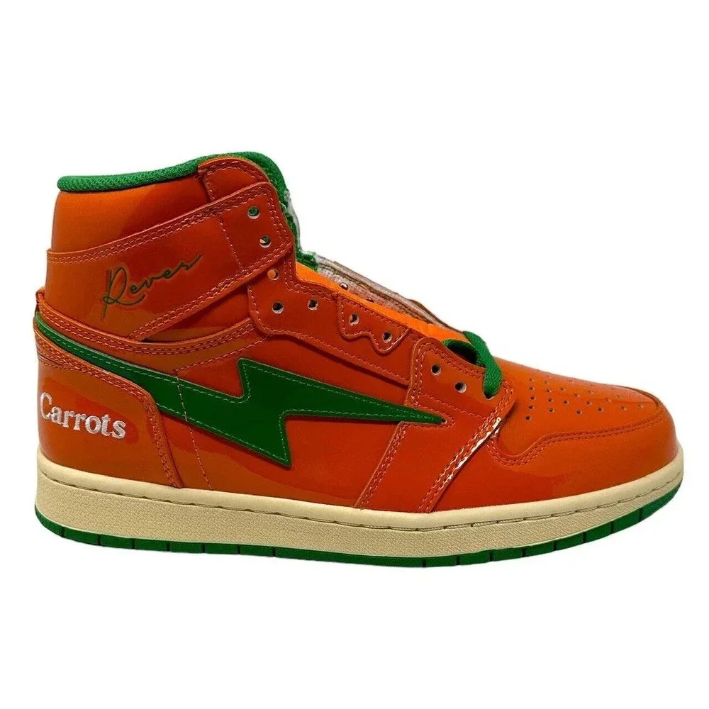 Reves Sport Paris Mens Shoes Kool Kiy '85 Hi Top Athletic Sneakers Orange 9.5 - Picture 2 of 8